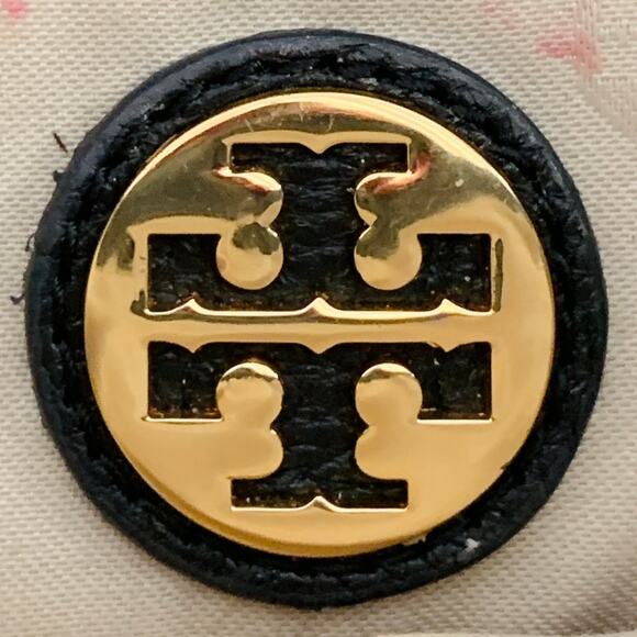 TORY BURCH Black Gold Logo Leather Clutch Handbag - Picture 3 of 4
